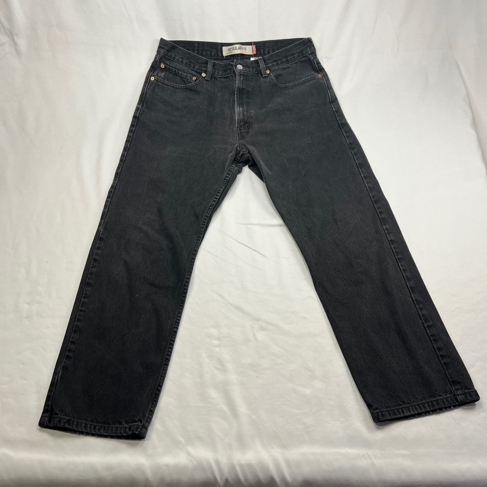 Vintage Levi's 505‎ Regular Fit Jeans Black Denim Straight Leg